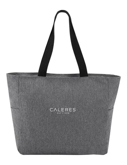 Everyday Heather Grey Zip Tote  w/Caleres Logo