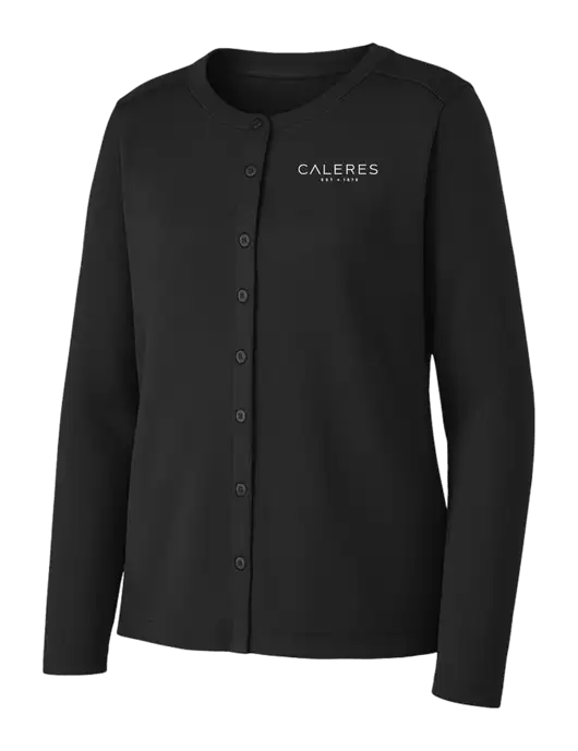 Black Womens Concept Stretch Button-Front Cardigan Sweater w/Caleres Logo