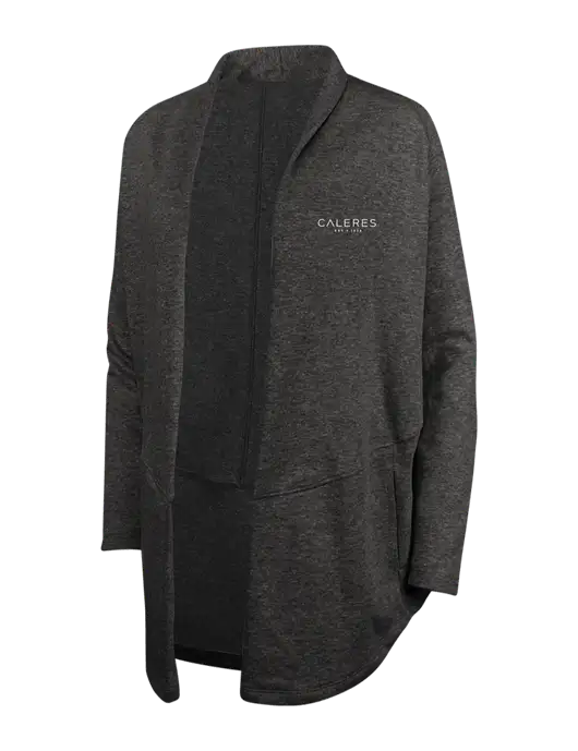 Charcoal Heather/ Medium Heather Grey Womens Interlock Cardigan w/Caleres Logo