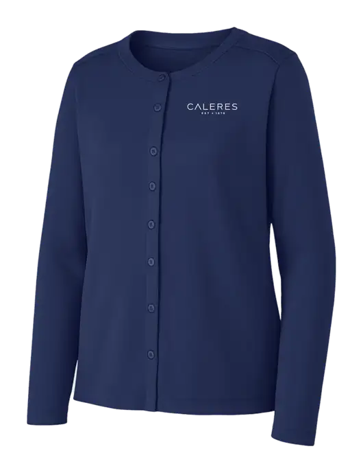 Dress Blue Navy Womens Concept Stretch Button-Front Cardigan Sweater w/Caleres Logo