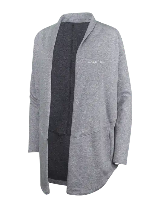 Medium Heather Grey/Char Heather Womens Interlock Cardigan w/Caleres Logo