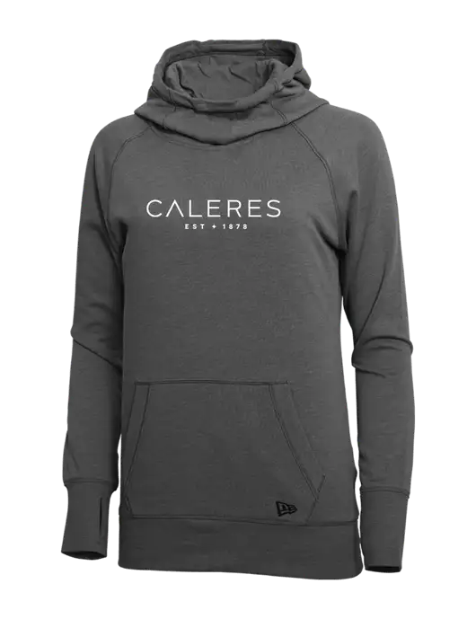 New Era Black Heather Womens Tri-Blend Fleece Pullover Hoodie w/Caleres Logo