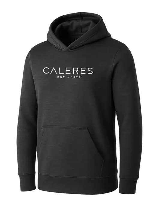 Womens Dark Grey Heather Core Fleece Pullover Hooded Sweatshirt w/Caleres Logo