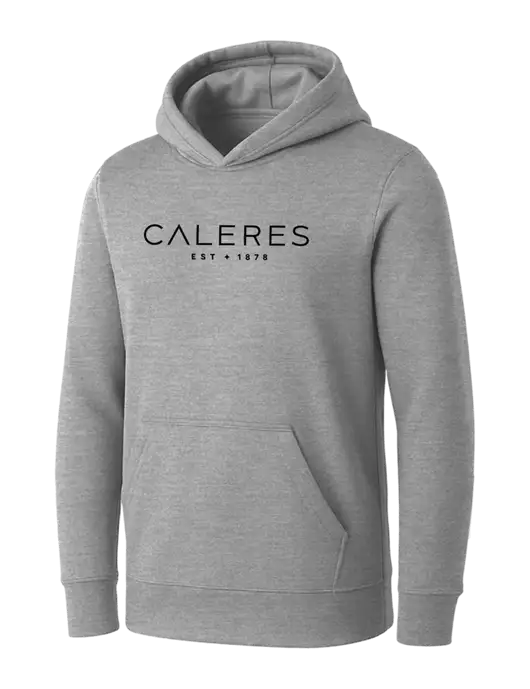 Womens Light Grey Heather Core Fleece Pullover Hooded Sweatshirt w/Caleres Logo