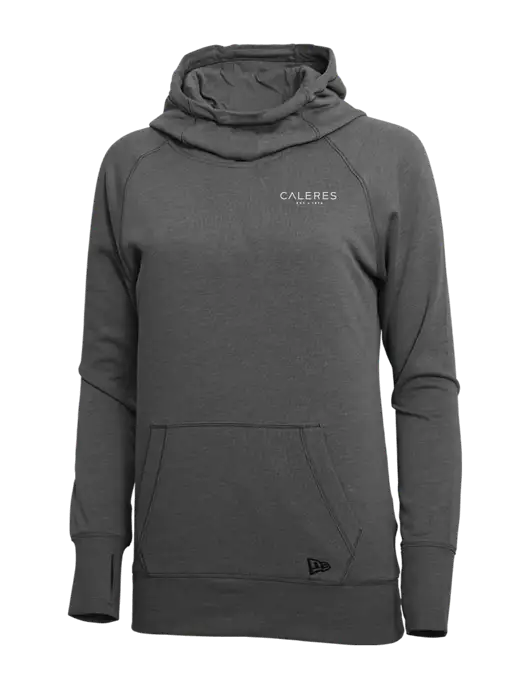 New Era Black Heather Womens Tri-Blend Fleece Pullover Hoodie w/Caleres Logo