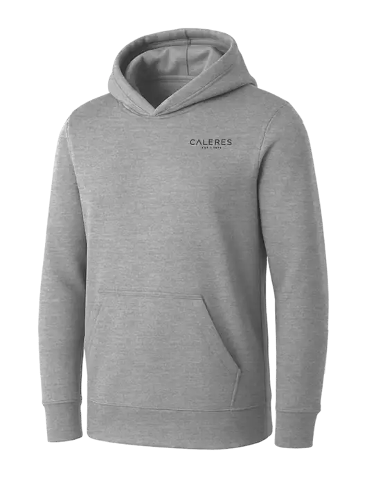 Womens Light Grey Heather Core Fleece Pullover Hooded Sweatshirt w/Caleres Logo