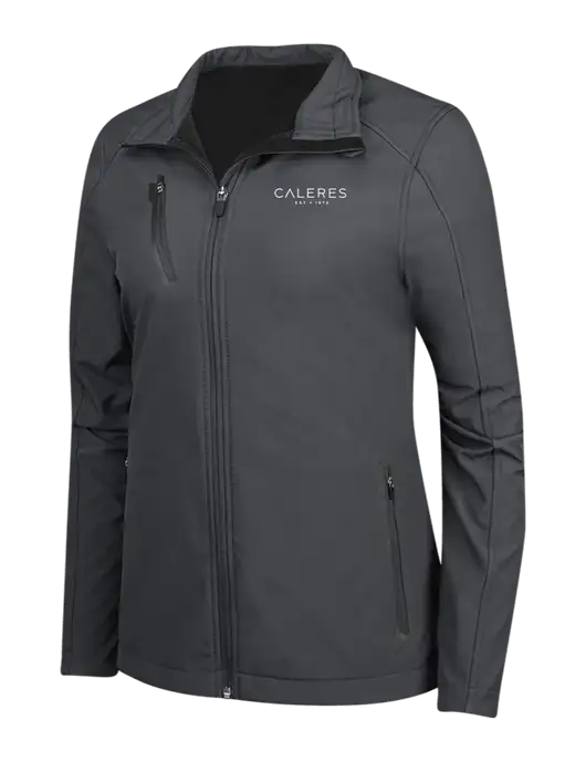 Dark Grey Womens Welded Softshell Jacket w/Caleres Logo