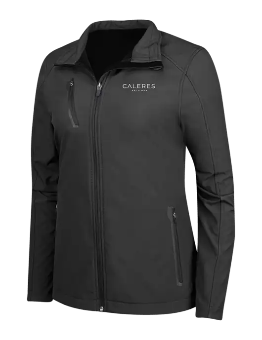 Black Womens Welded Softshell Jacket w/Caleres Logo