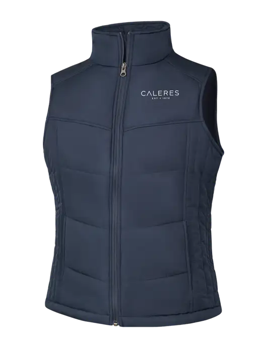  Womens Dark Slate/Black Puffy Vest w/Caleres Logo