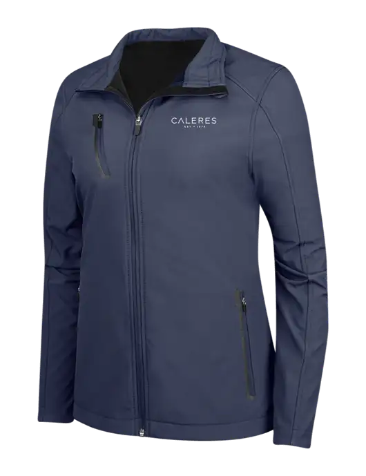 Navy Womens Welded Softshell Jacket w/Caleres Logo