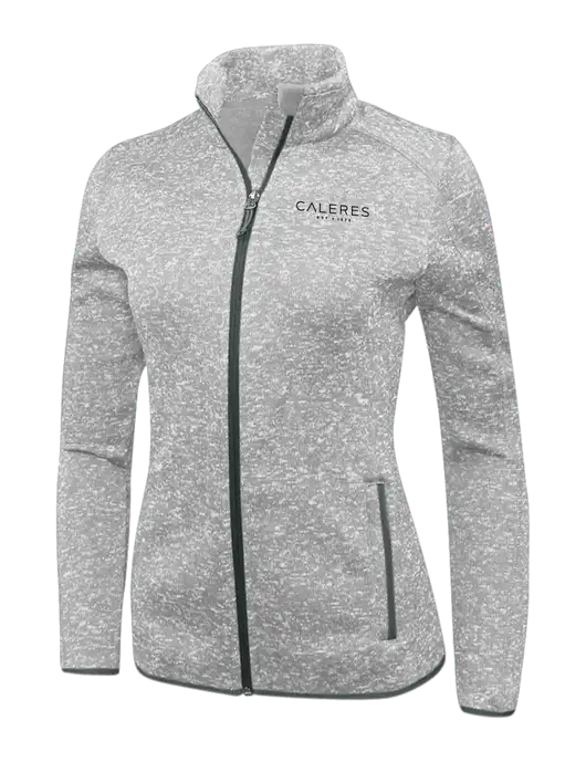 Grey Heather Womens Sweater Fleece Jacket w/Caleres Logo