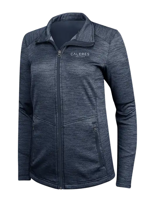 Navy Womens Digi Stripe Fleece Jacket w/Caleres Logo
