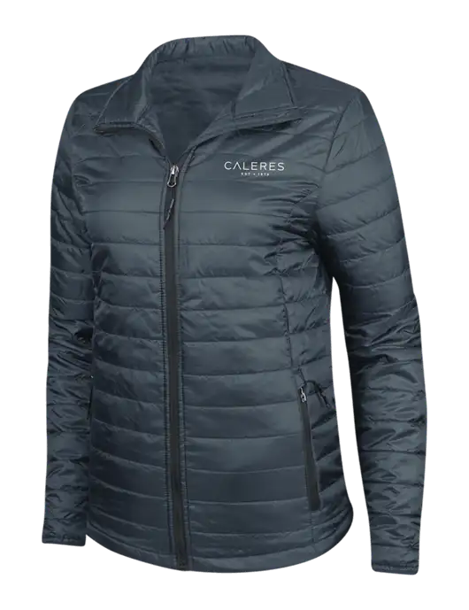 Navy Womens Puffy Packable Jacket w/Caleres Logo