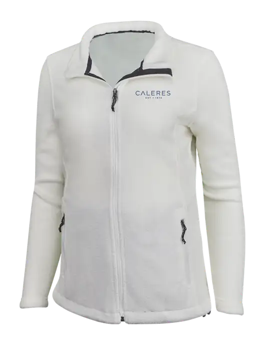 Womens White Fleece Jacket w/Caleres Logo