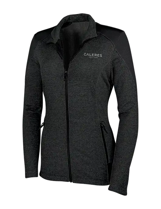Womens Black Grid Fleece Jacket w/Caleres Logo