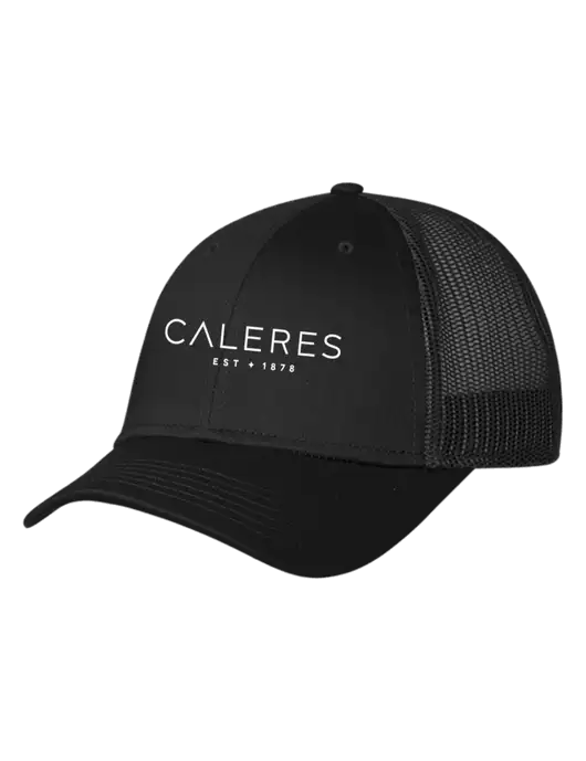 Black Mesh Trucker Cap Snap Back w/Caleres Logo