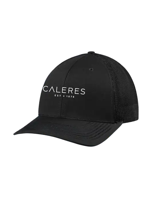 Richardson Adjustable Snapback Original 112 Trucker Cap Black w/Black Mesh w/Caleres Logo