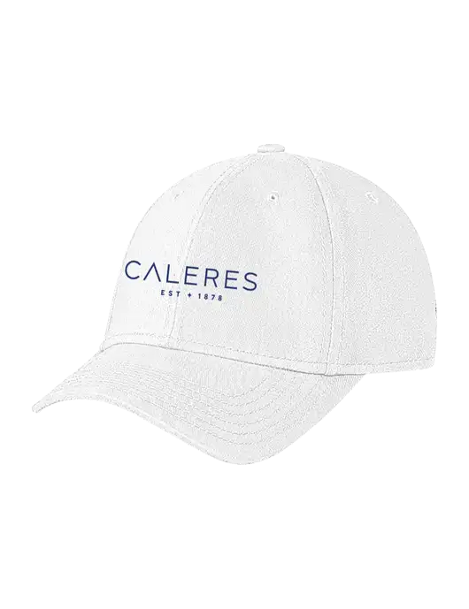 White Structured Soft Snap Closure Hook & Loop Cap w/Caleres Logo