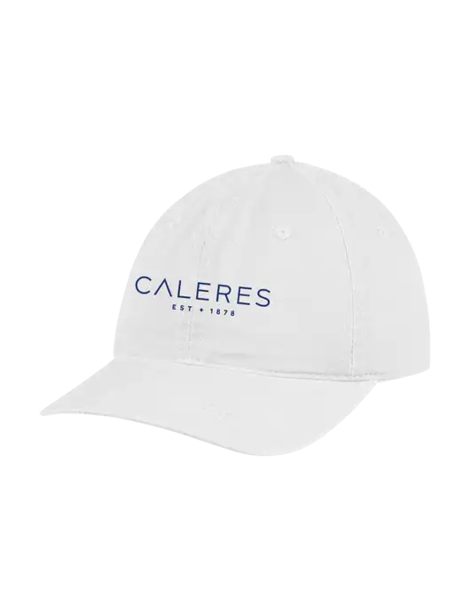 Garment Washed Unstructured Twill White Cap w/Caleres Logo