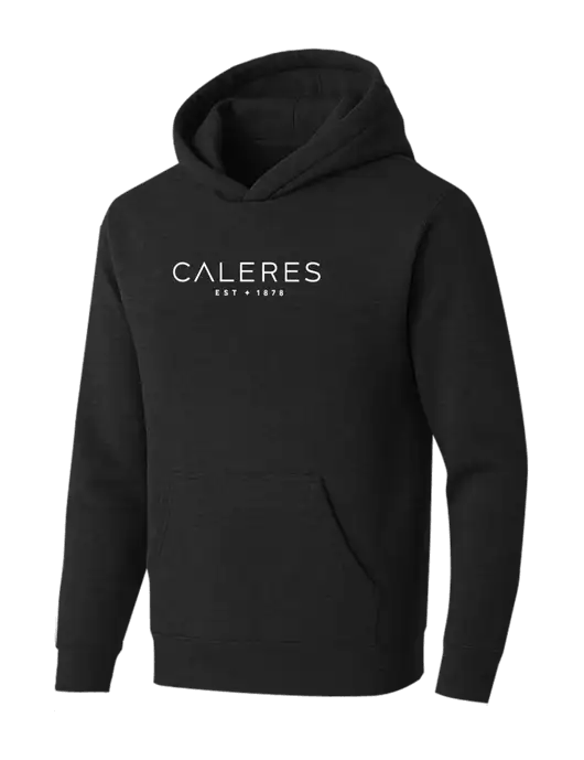 BELLA+CANVAS Black Heather Sponge Fleece Pullover Hoodie w/Caleres Logo