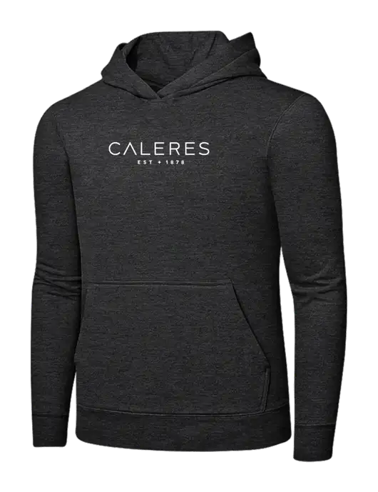 Dark Heather Grey 7.8 oz Ring Spun Hooded Sweatshirt w/Caleres Logo
