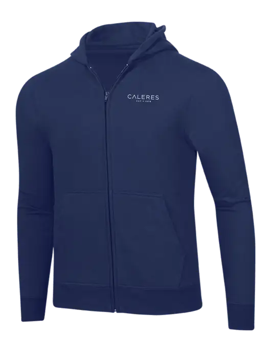 Navy 8.5 oz Ring Spun Zip Hooded Sweatshirt w/Caleres Logo