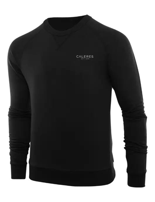 Allmade Deep Black Organic French Terry Crewneck Sweatshirt w/Caleres Logo