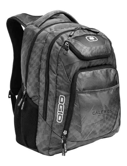 OGIO Race Day Silver Excelsior Laptop Backpack w/Caleres Logo