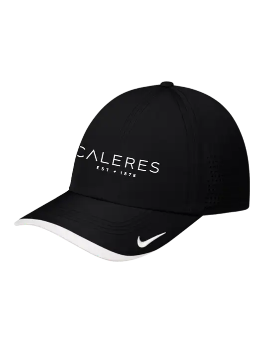 Nike Black/White Dri-FIT Perforated Performance Cap w/Caleres Logo
