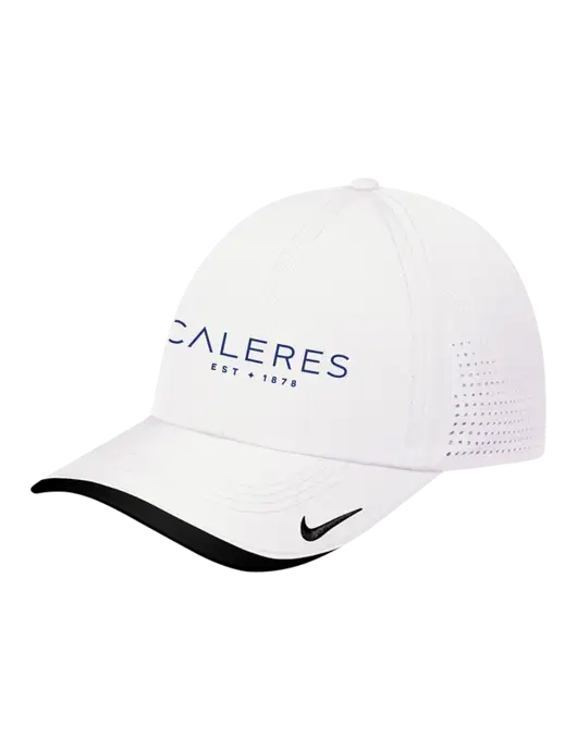 Nike White/Black Dri-FIT Perforated Performance Cap w/Caleres Logo