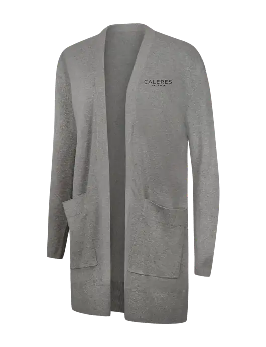 Mercer+Mettle Womens Light Grey Heather Open Front Cardigan Sweater w/Caleres Logo